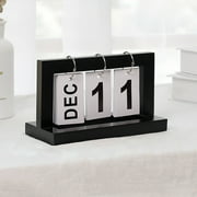 ShaoXinWan 8.07*4.72in Style Perpetual Calendar DIY Calendar Crafts Office School Decoration Wall, Desk Calendar, Desk Decoration, Useful Gifts, Black